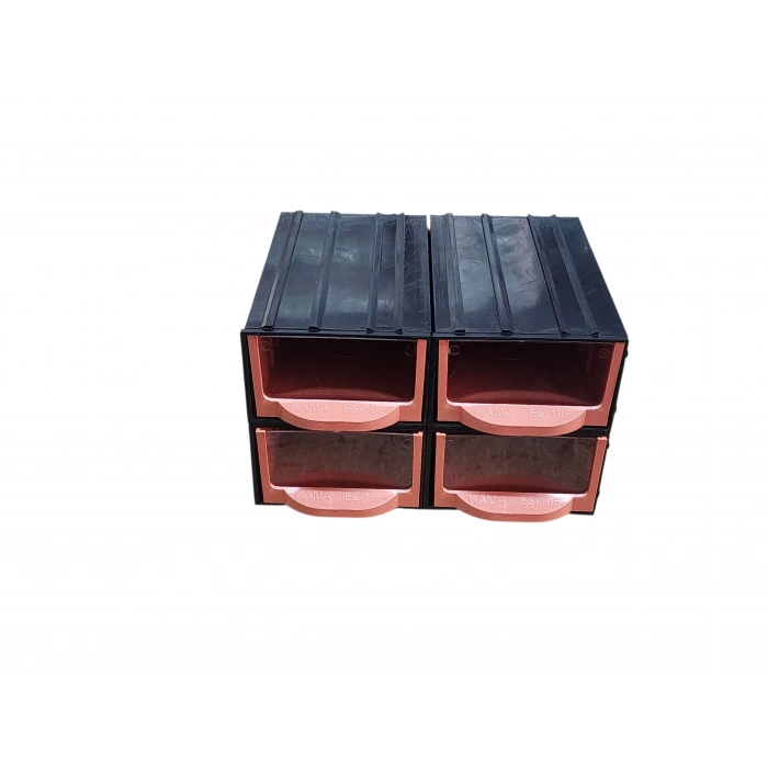 Plastik 4 Şeffaf Çekmeceli Kutu Küçük Organizer Çekmece Avadanlık