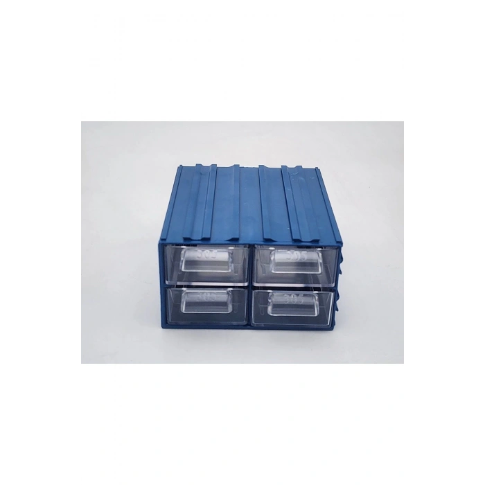 Plastik 4 Şeffaf Çekmeceli Kutu Küçük Organizer Çekmece