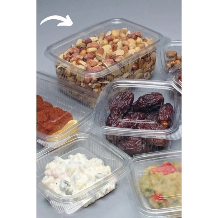 Plastik Sızdırmaz Kap 1000 Gr Cc Kullan At Tek Kullanımlık Plastik Kapaklı Kase 50 Adet