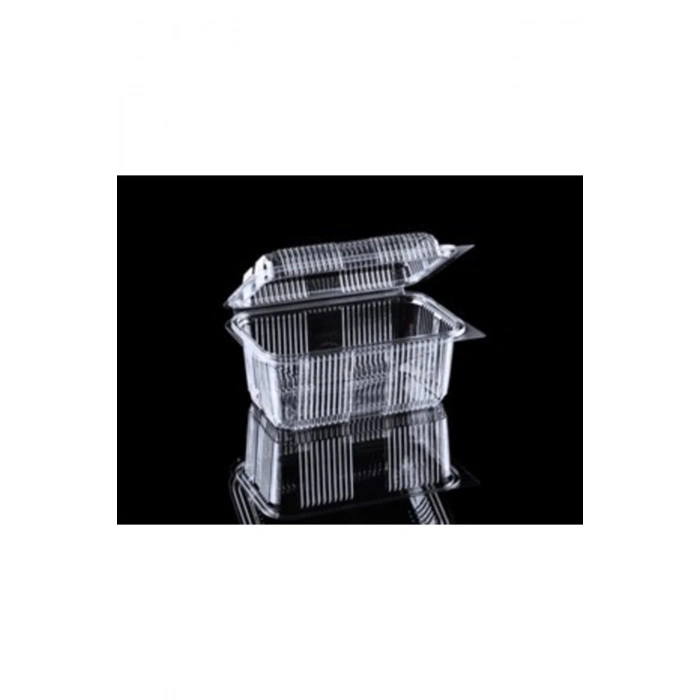 Plastik Sızdırmaz Kap 1000 Gr Cc Yüksek Kapak Kullan At Tekkullanımlık Plastik Kapaklı Kase 100 Adet