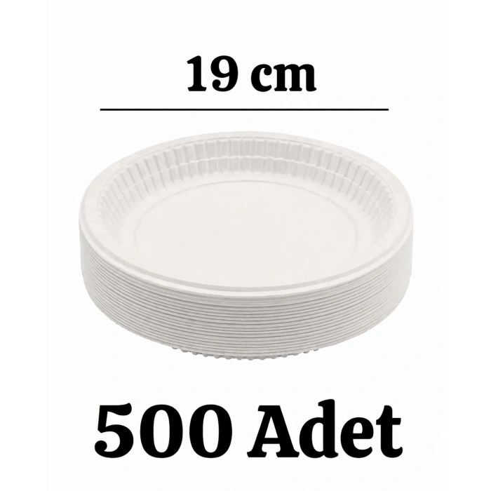 Plastik Tabak Kullan At Tabak 500lü 19 Cm Beyaz Plastik Tabak