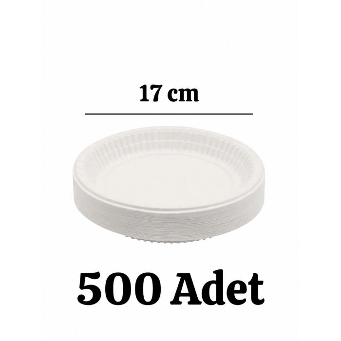 Plastik Tabak Kullan At Tabak 500lü 17 Cm Beyaz Plastik Tabak