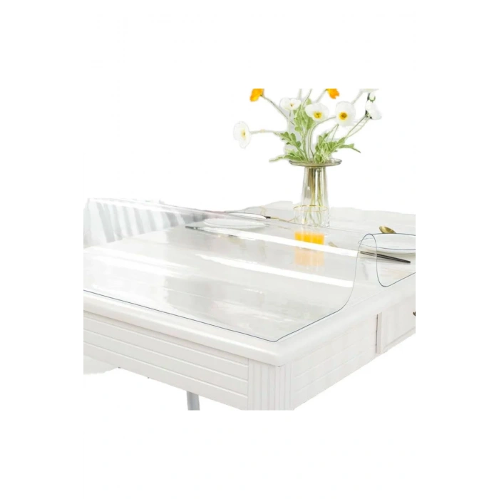 Pvc Masa Örtüsü Ve Koruyucusu Süper Net Yumuşak Seffaf Su Geçirmez Isıya Dayanıklı