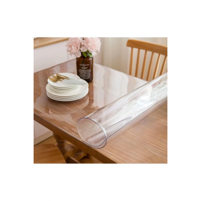 Pvc Masa Örtüsü Ve Koruyucusu Süper Net Yumuşak Seffaf Su Geçirmez Isıya Dayanıklı