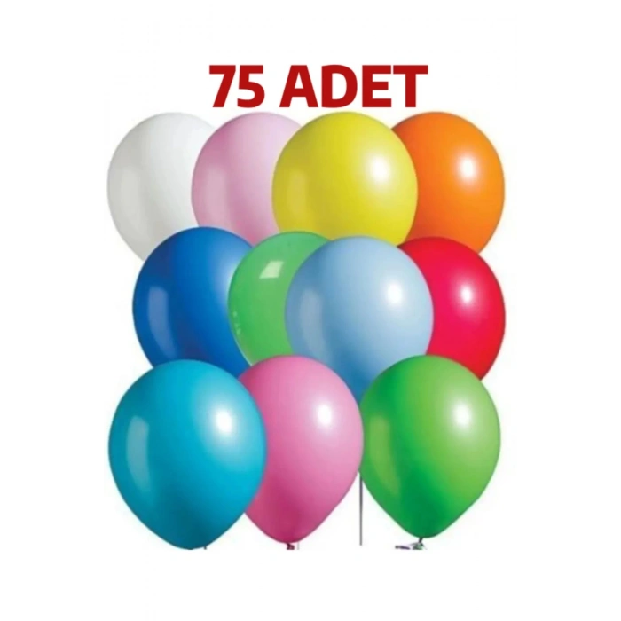 Renkli Balon 75 Li Karışık Renk Parti Doğum Günü Kutlama Özel Günler