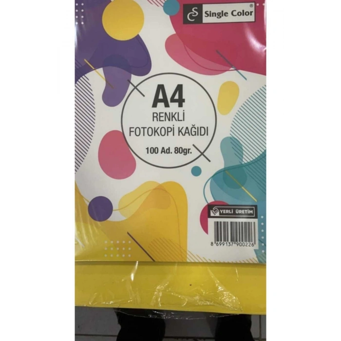 Renkli Fotokopi Kağıdı 80 Gr A-4 100 Adet