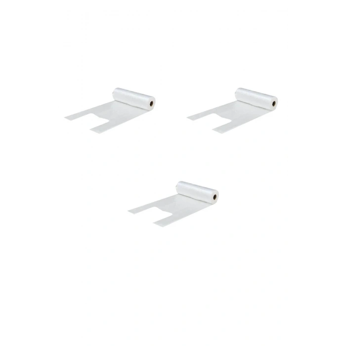 Rulo Şeffaf Market Poşet Torba - Hışır Atlet Poşet - Büyük Boy - 200 Adetlik 3 Rulo