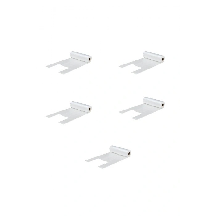 Rulo Şeffaf Market Poşet Torba - Hışır Atlet Poşet - Büyük Boy - 200 Adetlik 5 Rulo