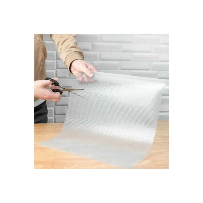 Şeffaf Kaydırmaz Raf Dolap Ve Çekmece Örtüsü 45 Cm X 3 Metre