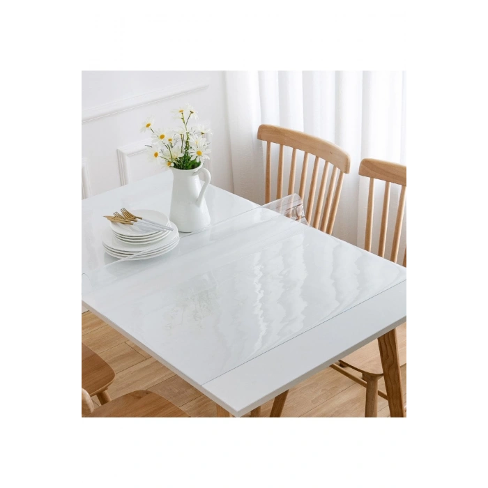 Şeffaf Pvc 1.2 Mm Temizlenebilir Kalın Koruyucu Avanos Masa Örtüsü