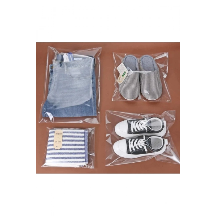 Şeffaf Yapışkanlı Çeyiz Poşeti Jelatin Poşet Bantlı Jelatin 35x50 Cm 10 Adet