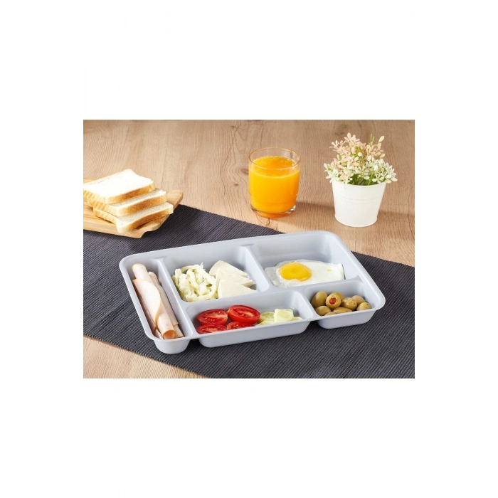 1 Adet 5 Bölmeli Tabak Tabldot Ve Kahvaltılık Tabağı