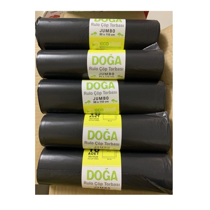 Siyah Endüstriyel Jumbo Boy Çöp Torbası 80 cm 110 cm 10 Rulo 1 Rulo 300 gr 10 Adet