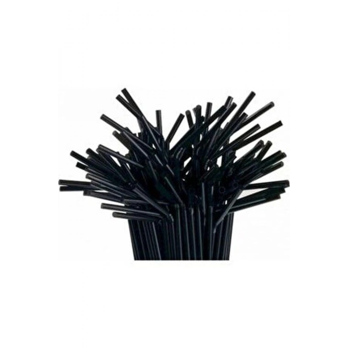 Siyah Körüklü Pipet 21,5 Cm Pk:200 Lü 5 Mm Çap