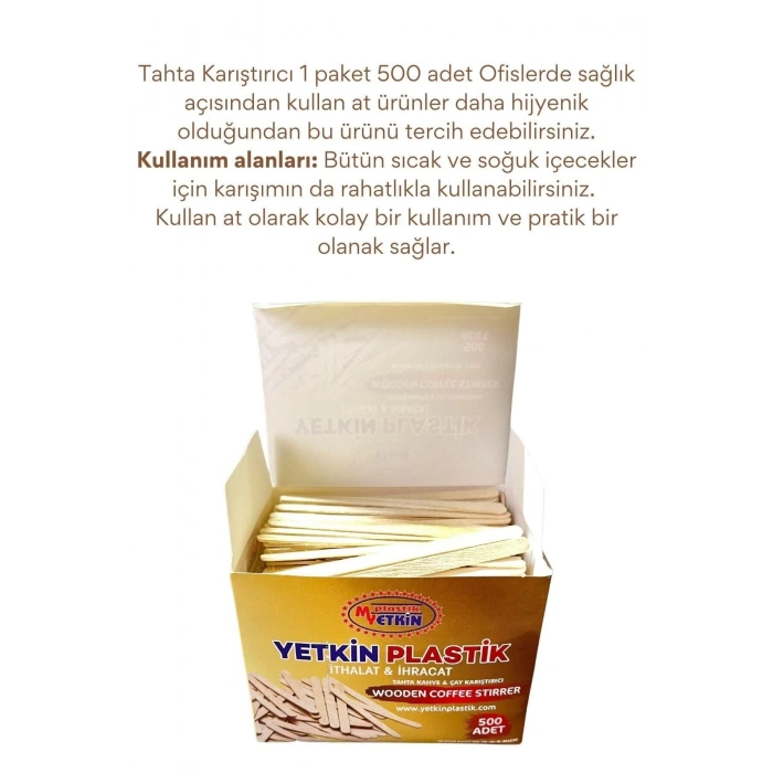 Tahta Çay Kahve Karıştırıcı 500 Adet