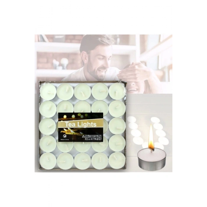 Tealight Mum, 50 Adet, Beyaz