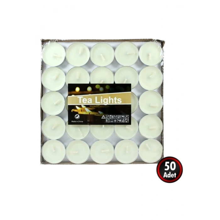 Tealight Mum, 50 Adet, Beyaz