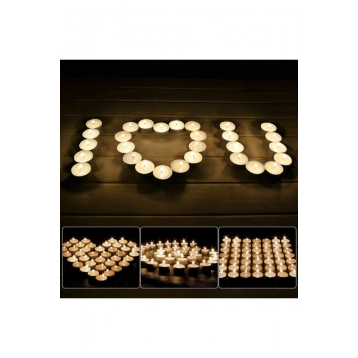 Tealight Mum, 50 Adet, Beyaz