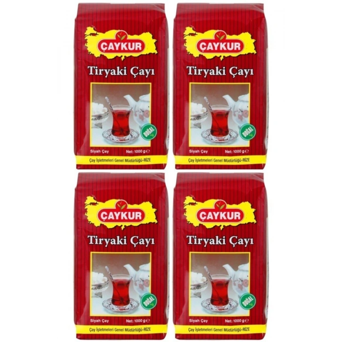 Tiryaki Siyah Dökme Çay 1 Kg 4 Adet
