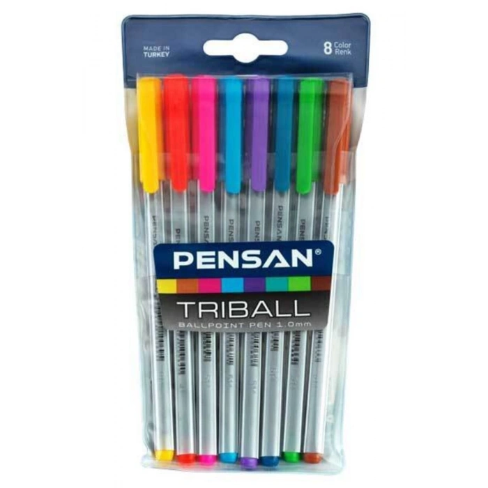 Triball 1.00 Mm Tükenmez Kalem 8 Renk Set