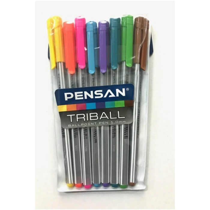 Triball Tükenmez Kalem Renkli 8li Vakumlu - Pe01003tkrk08