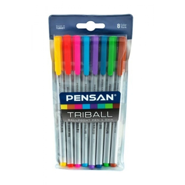 Tükenmez Trıball 1mm Renkli 8 Li Set 01003