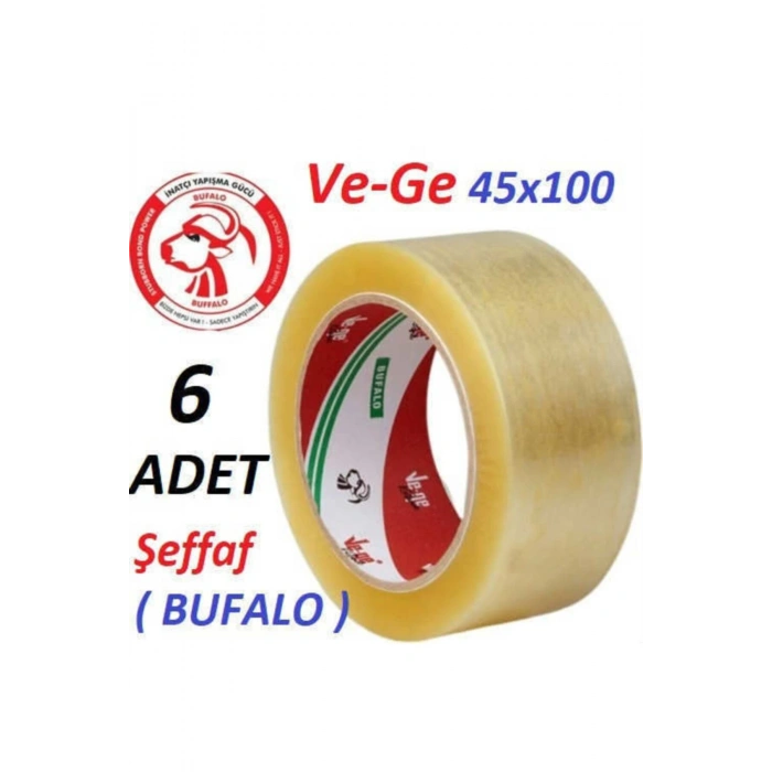 Vege Koli Bandı 45x100 Şeffaf (bufalo) - 6 Adet