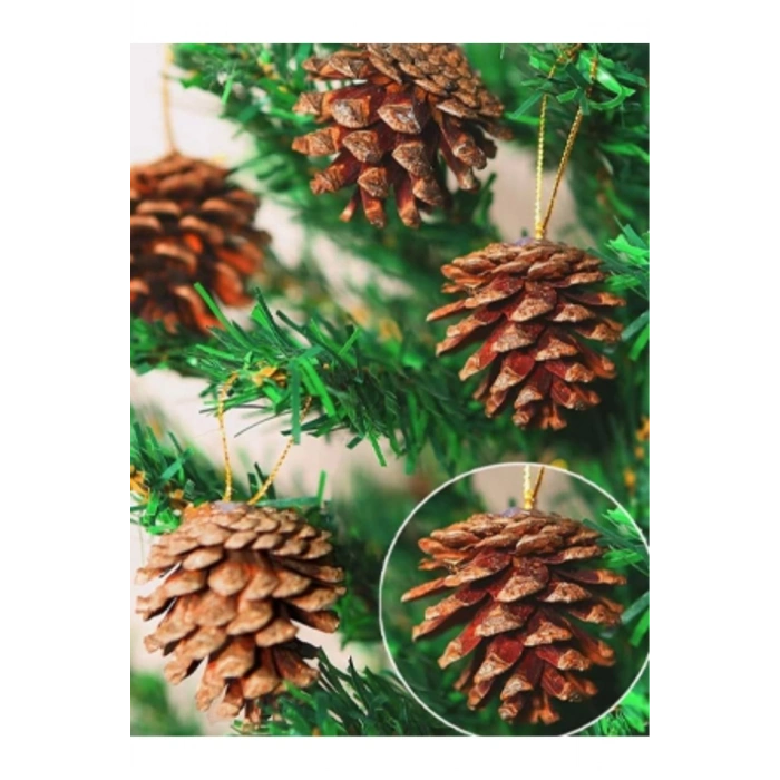 Yılbaşı Ağacı Dekoratif Çam Kozalak 18 Adet