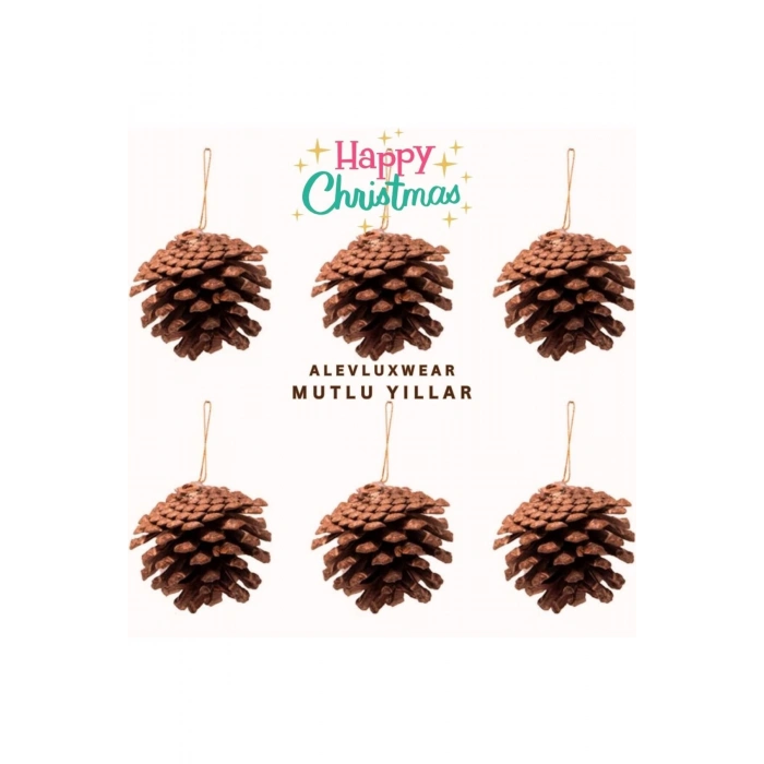 Yılbaşı Çam Ağacı Süsü Kozalak 6lı