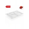 10 Adet Kırılmaz Tabldot Tabak, Self Servis, Yemekhane, Okul, 5 Bölmeli, Tabilot, Tabildot, Lokanta