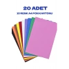 20 Adet Renkli Fon Kartonu 25X35 Cm 10 Karışık Renk