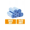 20 Li X 10 Rulo Çöp Torbası Orta Boy Mavi 55x60 Çöp Poşeti