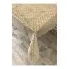 Hasır Desen Lüks Pvc Silinebilir Masa Örtüsü Krem