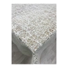 Iplik Desen Hasır Pvc Şeffaf Kaplamalı Lüks Muşamba Masa Örtüsü Krem