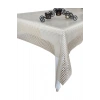 Şeffaf Kaplamalı Örgü Hasır Desenli Pvc Muşamba Masa Örtüsü Krem