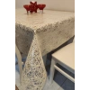 Krem Ithal Pvc Muşamba - Desenli Silinebilir Masa Örtüsü