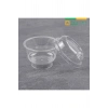 Plastik Kristal Tatlı Kabı Ayaklı 180cc - Kapaklı 25 Adet Kullan At