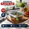 Sızdırmaz Plastik Kap 500 Gr 100 Adet Şeffaf Saklama Kabı Kapaklı Gıda Kabı