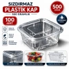 Sızdırmaz Plastik Kap 500 Gr 100 Adet Şeffaf Saklama Kabı Kapaklı Gıda Kabı