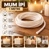 Mum İpi 1 Metre – Mum Fitili Pamuklu Fitil – El Yapımı Mum Yapımı İçin