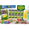 Jelatinli Körüklü Frozen Renkli Pipet 500 Adet Tek Tek Paketli Karışık Renk
