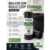 Jumbo Boy Rulo Çöp Torbası 80x110 cm Siyah 10lu Paket Dayanıklı Çöp Poşeti