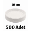 Plastik Tabak Kullan At Tabak 500lü 19 Cm Beyaz Plastik Tabak