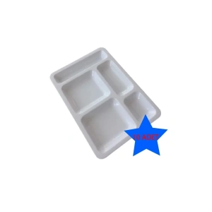 10 Adet 5 Bölmeli Kırılmaz Polikarbon Kahvaltı Servis Tabağı (Tabldot Servis Tabağı)