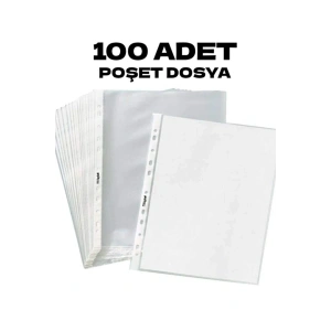 100 Adet A4 Şeffaf Dosya Föy Poşet Dosya