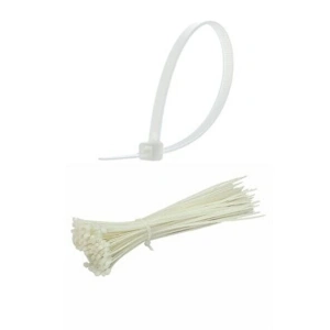 100 Adet Beyaz Plastik Kelepçe Cırt Kablo (150x2.5mm)