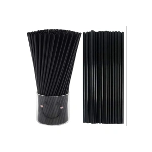 1000 ADET KALIN Frozen Pipet Siyah  Pipet 22 Cm 7 mm Düz Pipet 1000 li