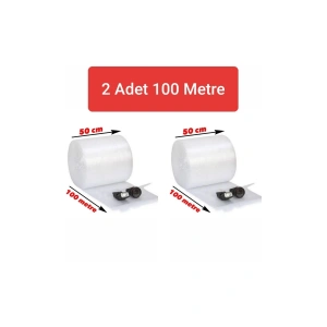 2 Adet Balonlu Naylon 50cm X 100m Ambalaj Naylonu Patpat Pıt Pıt 40 Gr