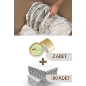2 Adet Koli Bantı+100 Adet Tabak Bardak Ambalajlama Taşınma Paketleme Kağıdı