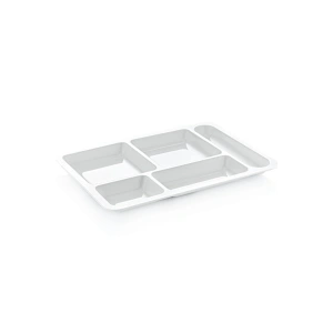 25 Adet 5 Gözlü Kırılmaz Plastik Tabldot Tepsisi - 5120-25